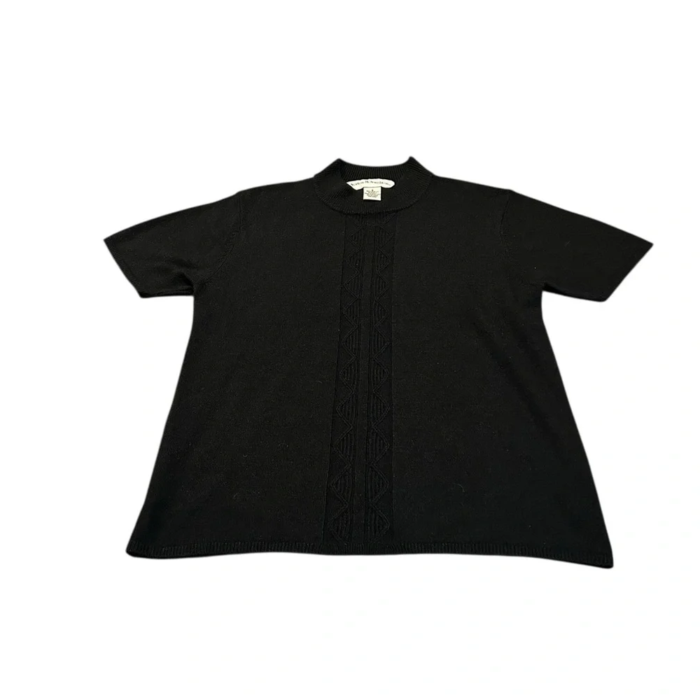 NORTON MCNAUGHTON short sleeve acrylic sweater